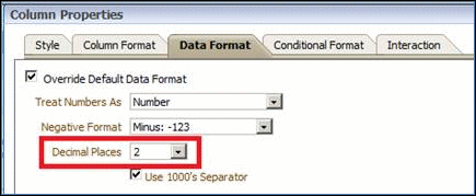 Decimal Places tab